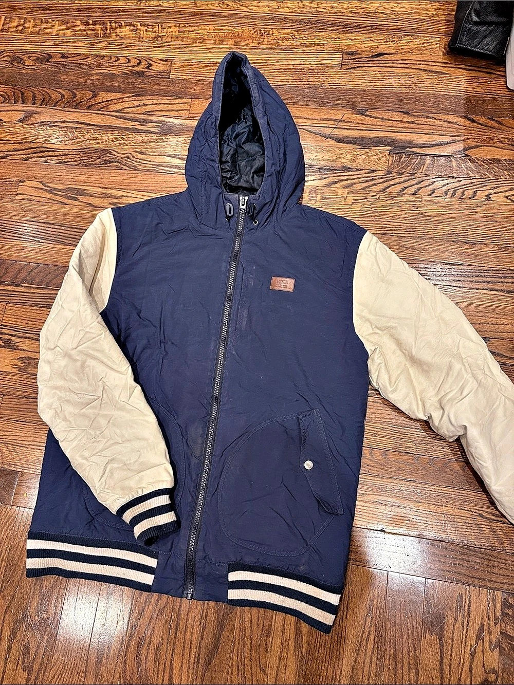 Vans Color Block Hooded Varsity Jacket- Size Large